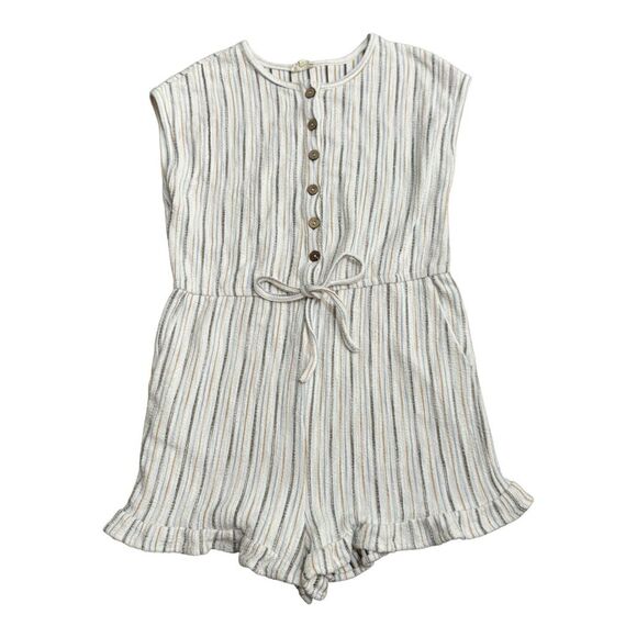 Hayden Girl's‎ Striped White Romper Size XL Pastel Stripes - Picture 1 of 6